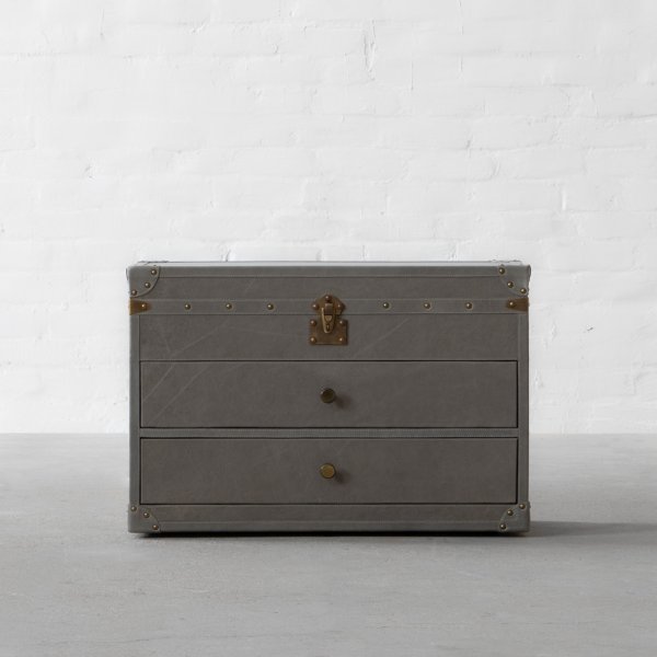 Jodhpur Leather Trunk Bedside Table