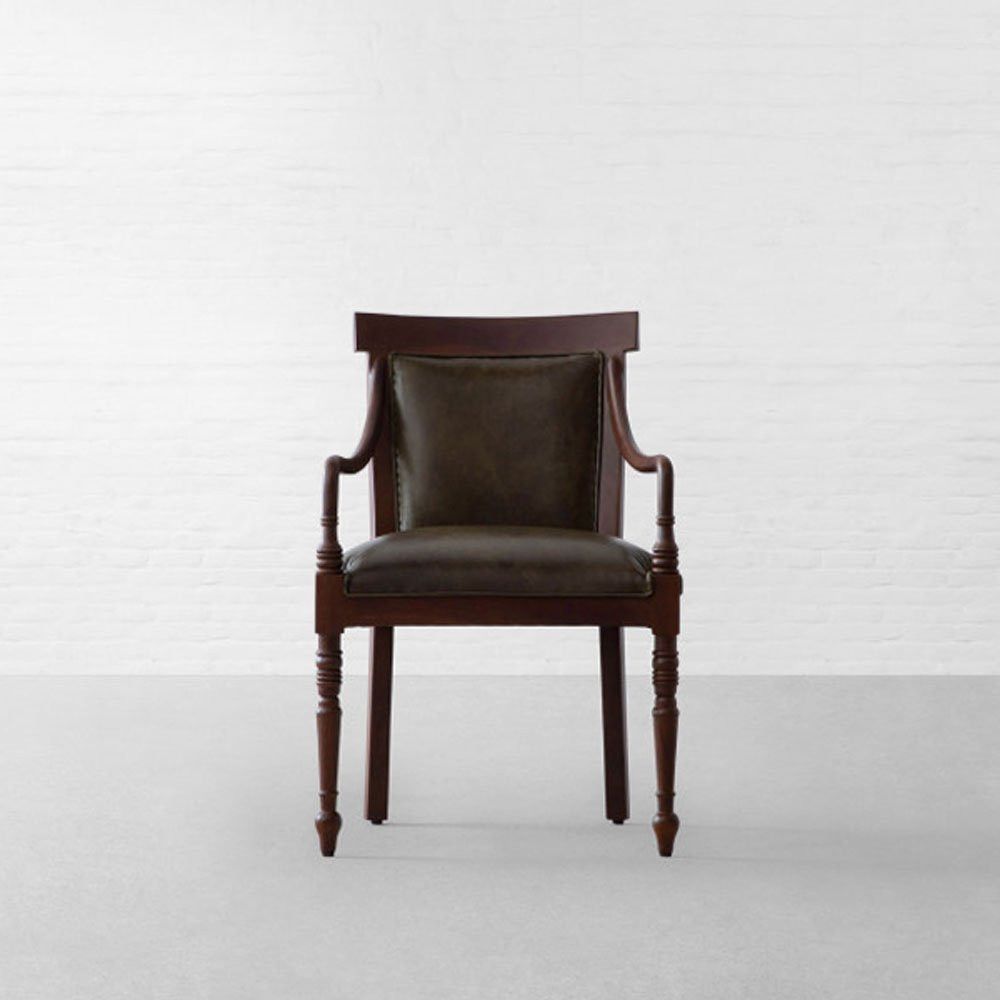 Kochi Upholstered Back Leather Armchair