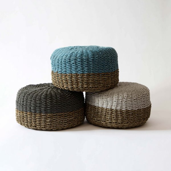 Kubu Seagrass Round Ottoman