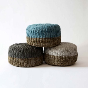 Kubu Seagrass Round Ottoman