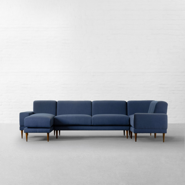 Munich Fabric L-shaped X-Large Sectional Sofa With Chaise