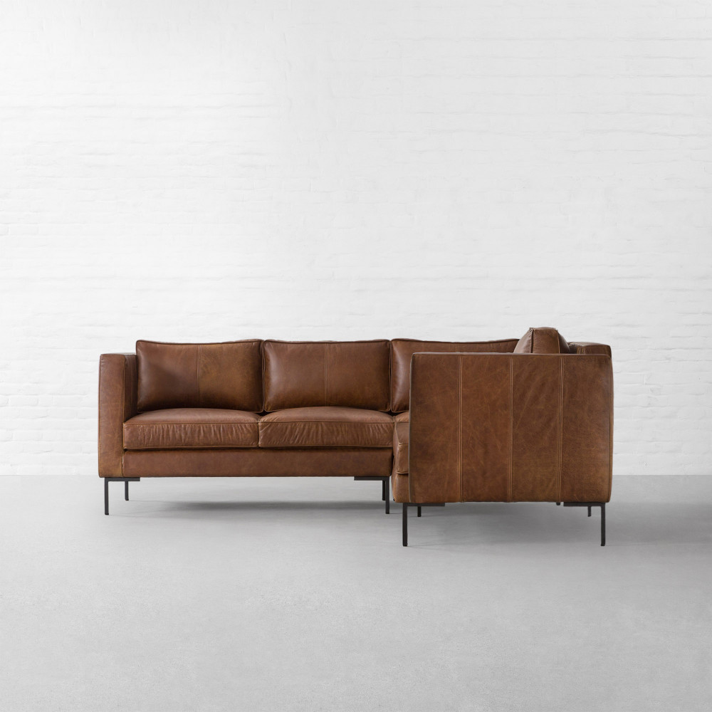 L.A. Leather L-Shaped Sectional Sofa