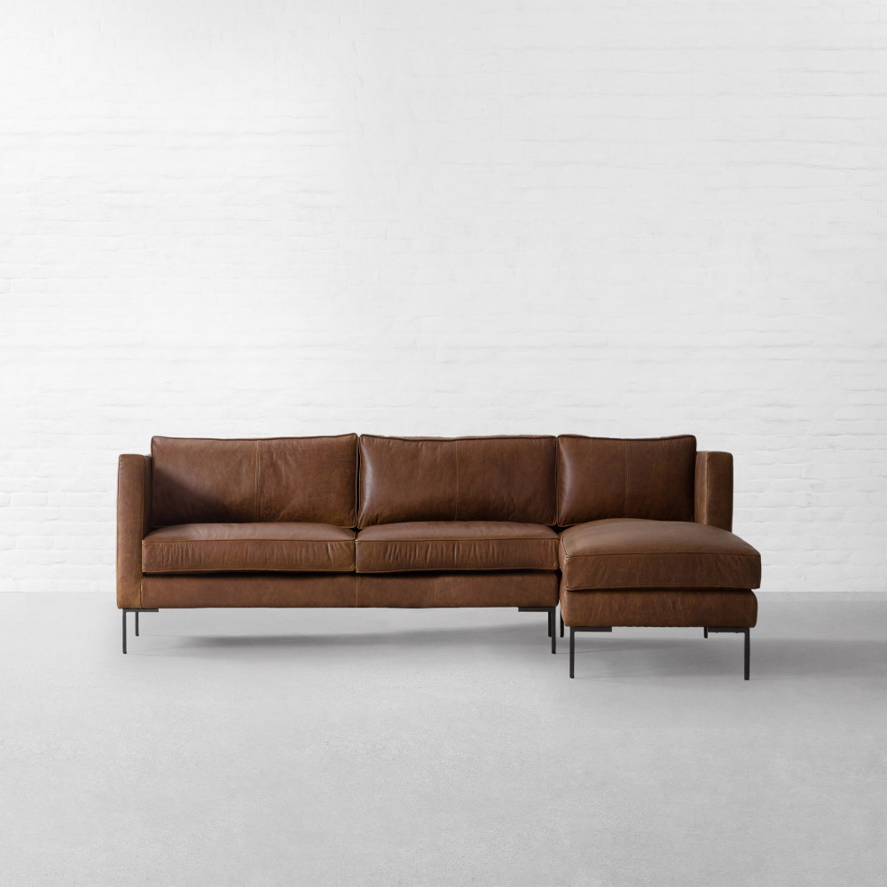 L.A. Leather Large Sectional Sofa With Chaise
