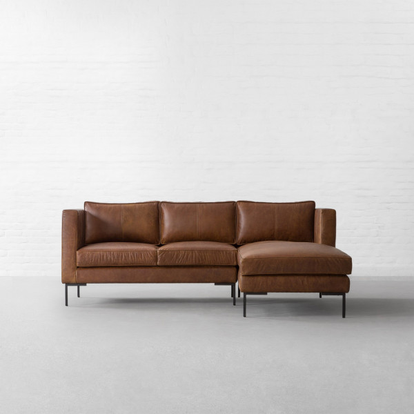 L.A. Leather Sectional Sofa With Chaise