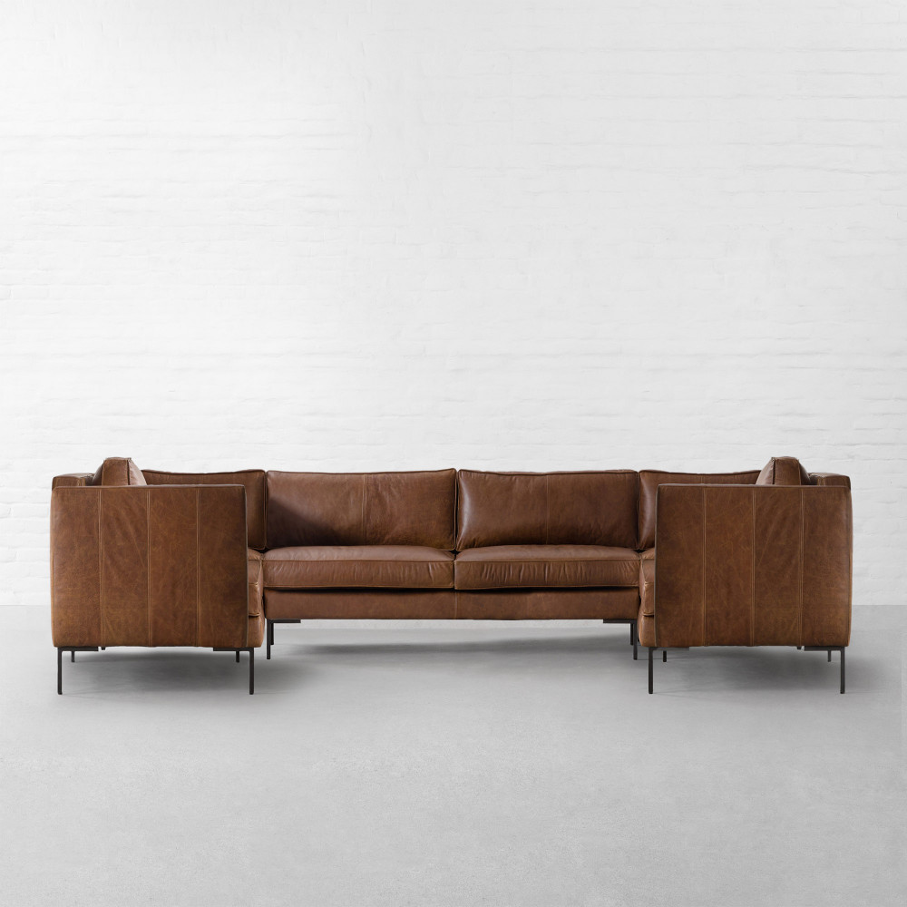 L.A. Leather U-Shaped X-Large Sectional Sofa