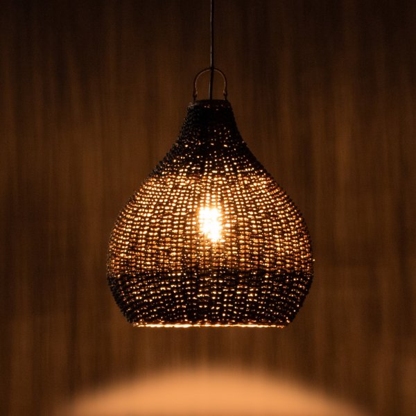 Lake Grass Bell Pendant Lamp - Natural Black