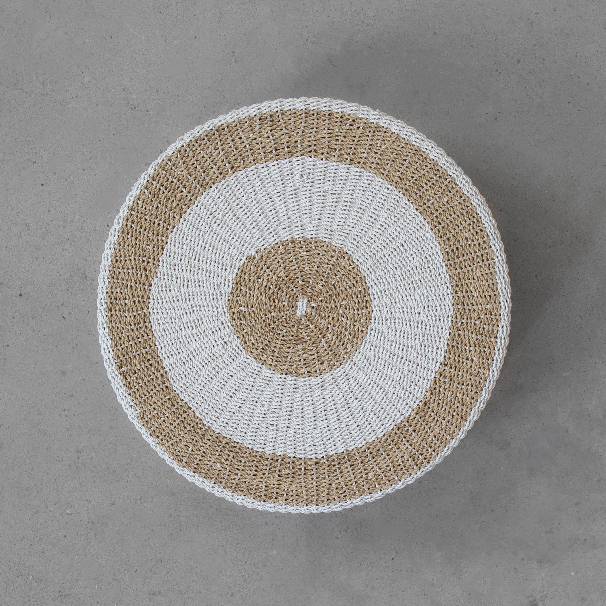 Langkawi Seagrass Round Coffee Table - Natural White