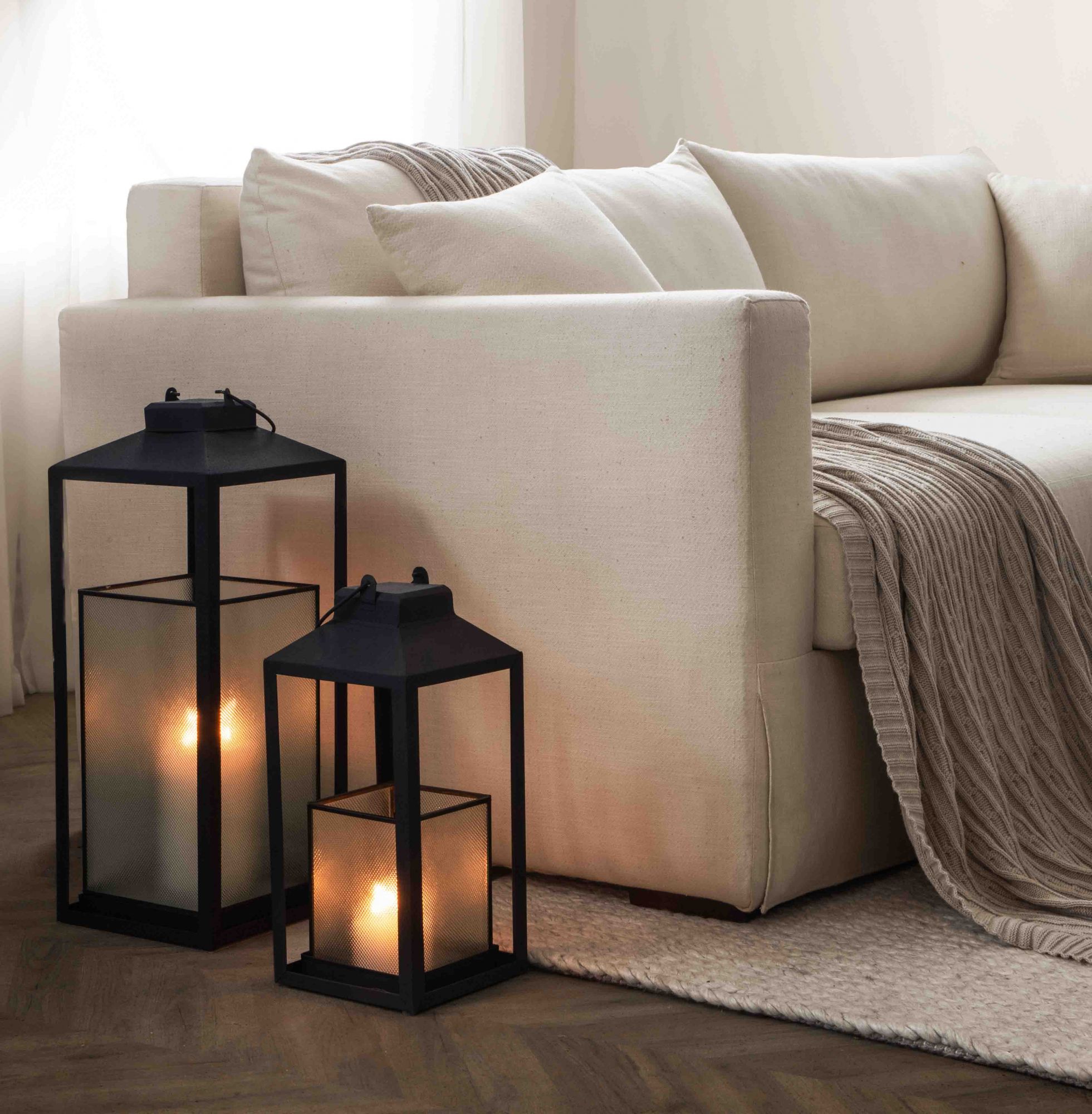Lighthouse Lantern with Removable Glass Candle Holder