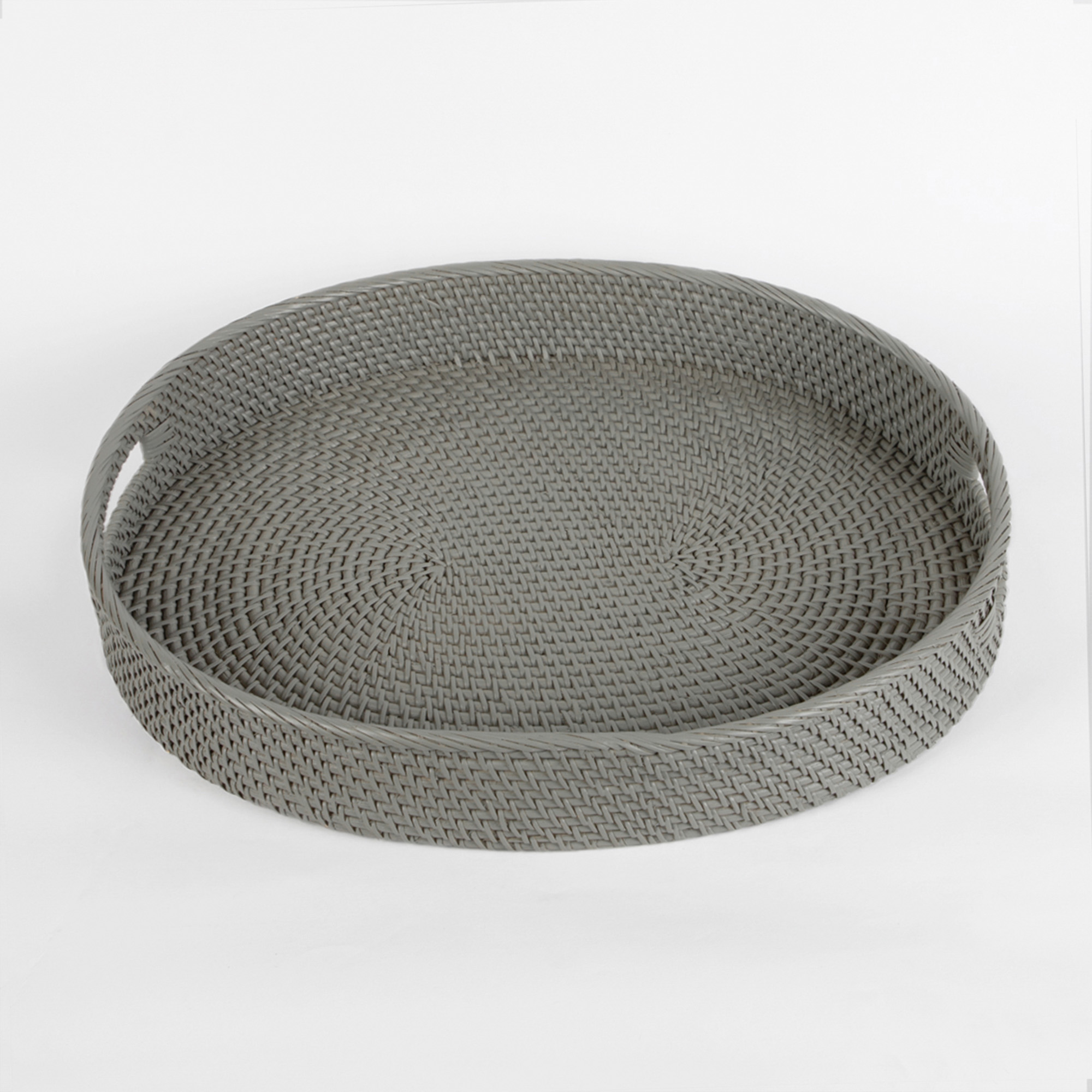 Eden Handwoven Oval Tray - Grey