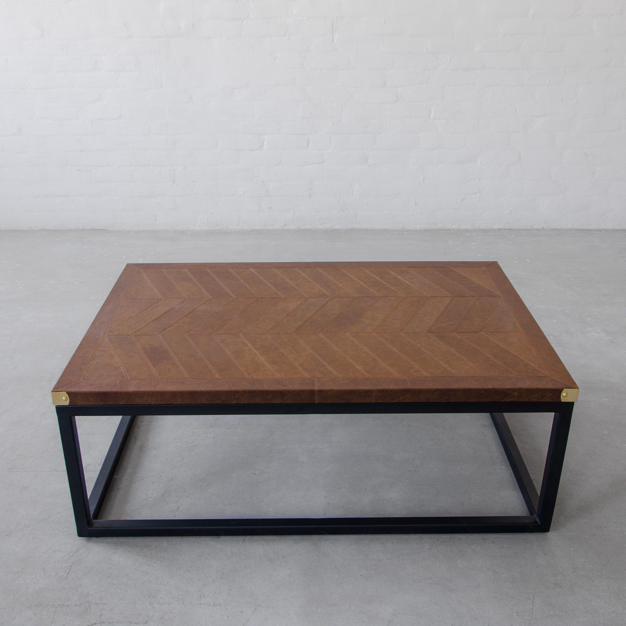 Edward Leather Top Coffee Table