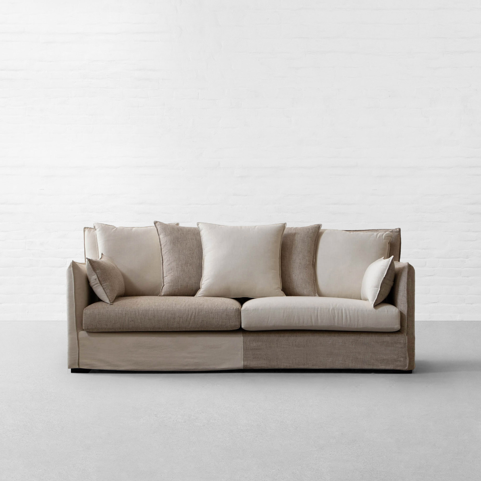 LONG ISLAND DUAL-TONE FABRIC SLIPCOVER SOFA