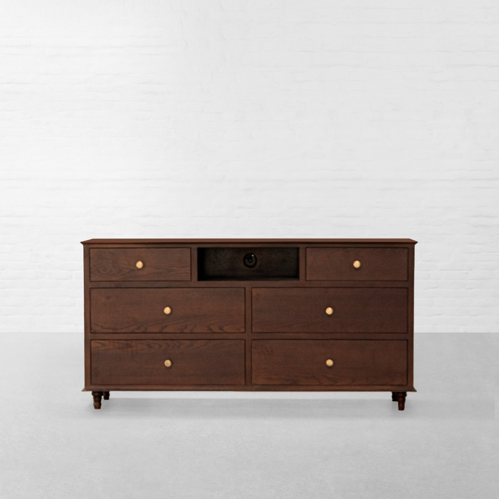Lyon Wooden TV Unit With Set Top Box Slot-Large