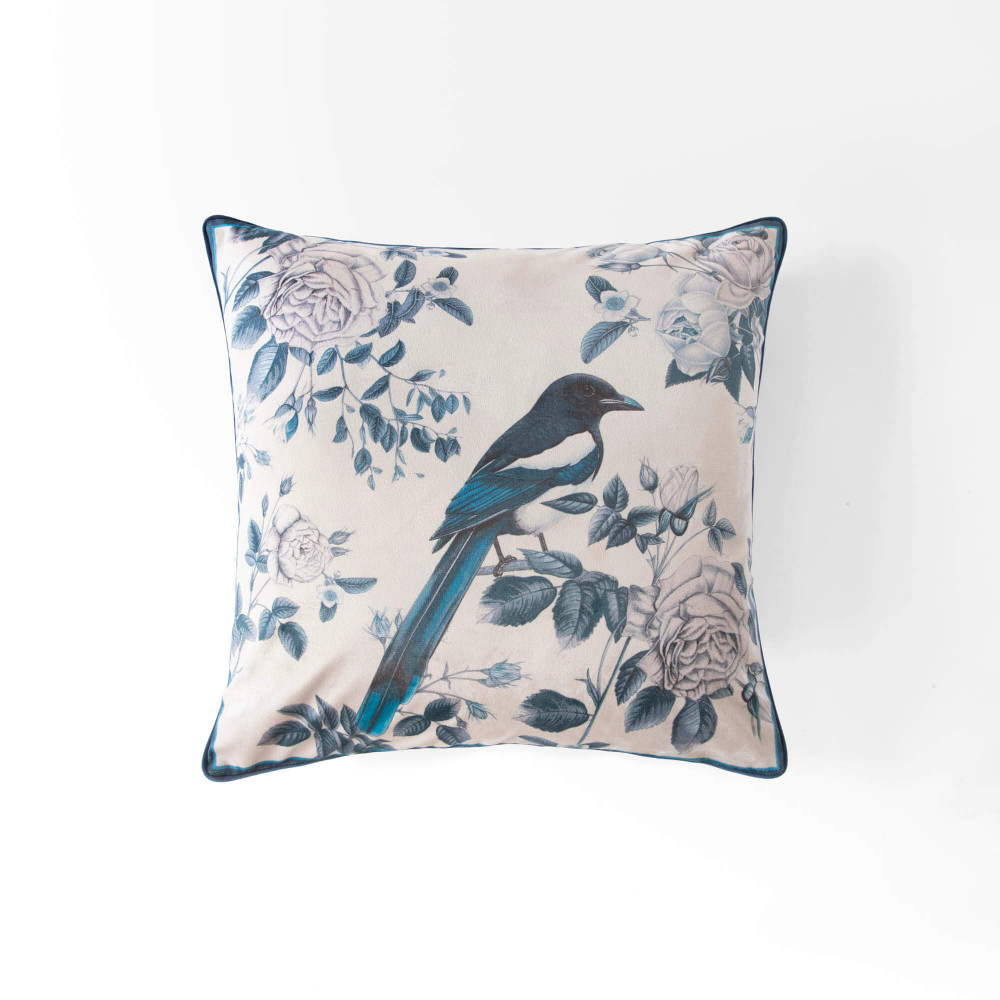 Magpie in Bloom Cushion Cover