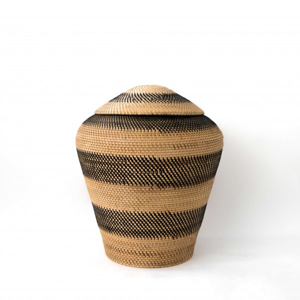 Malay Zebra Pot in Natural &amp; Charcoal