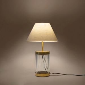 Manor Metal and Glass Lamp - Brass Finish