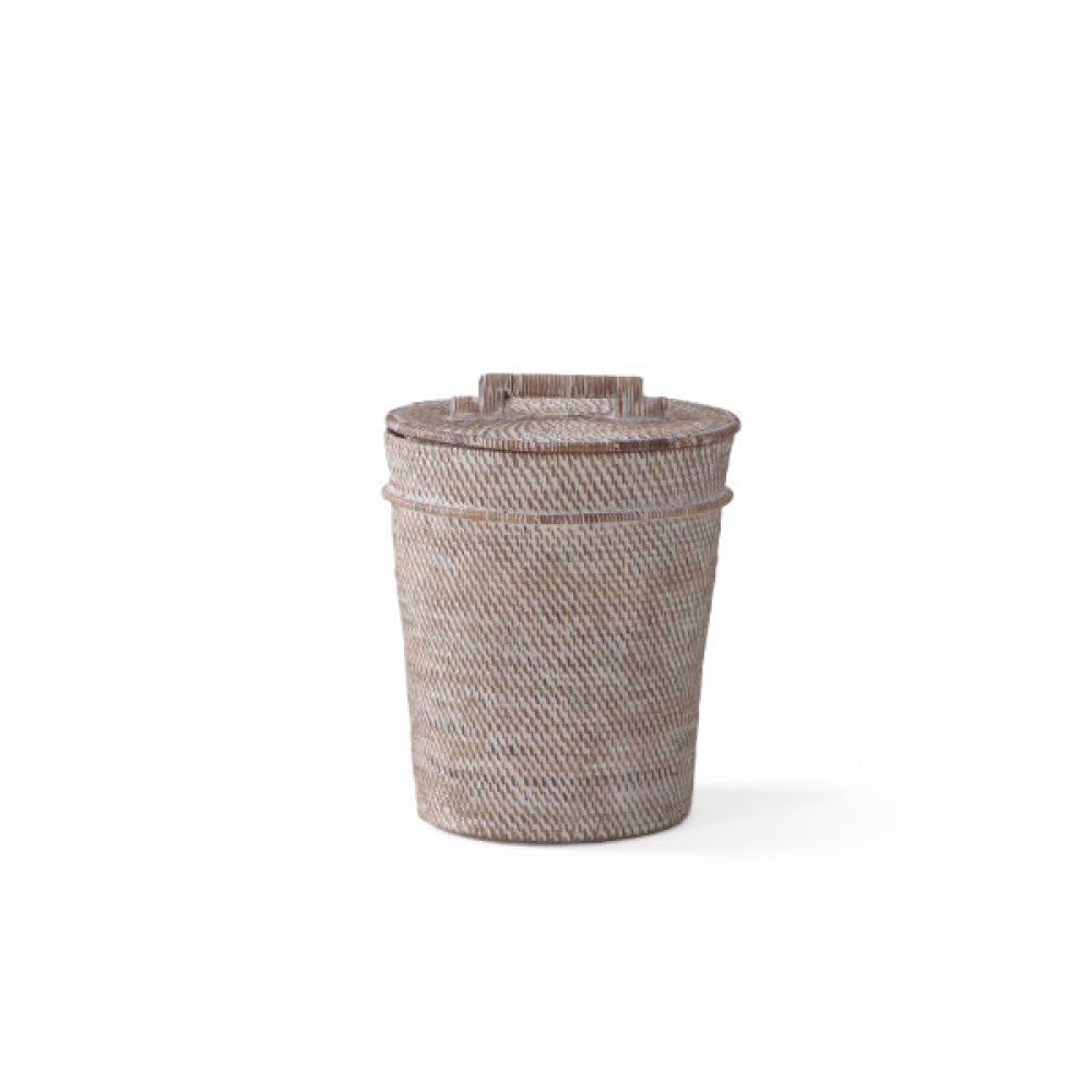 Mantawi Rattan Basket-Beach Sand with Lid