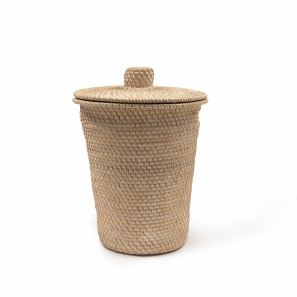 Mantawi Rattan Basket-Beach Sand with Lid