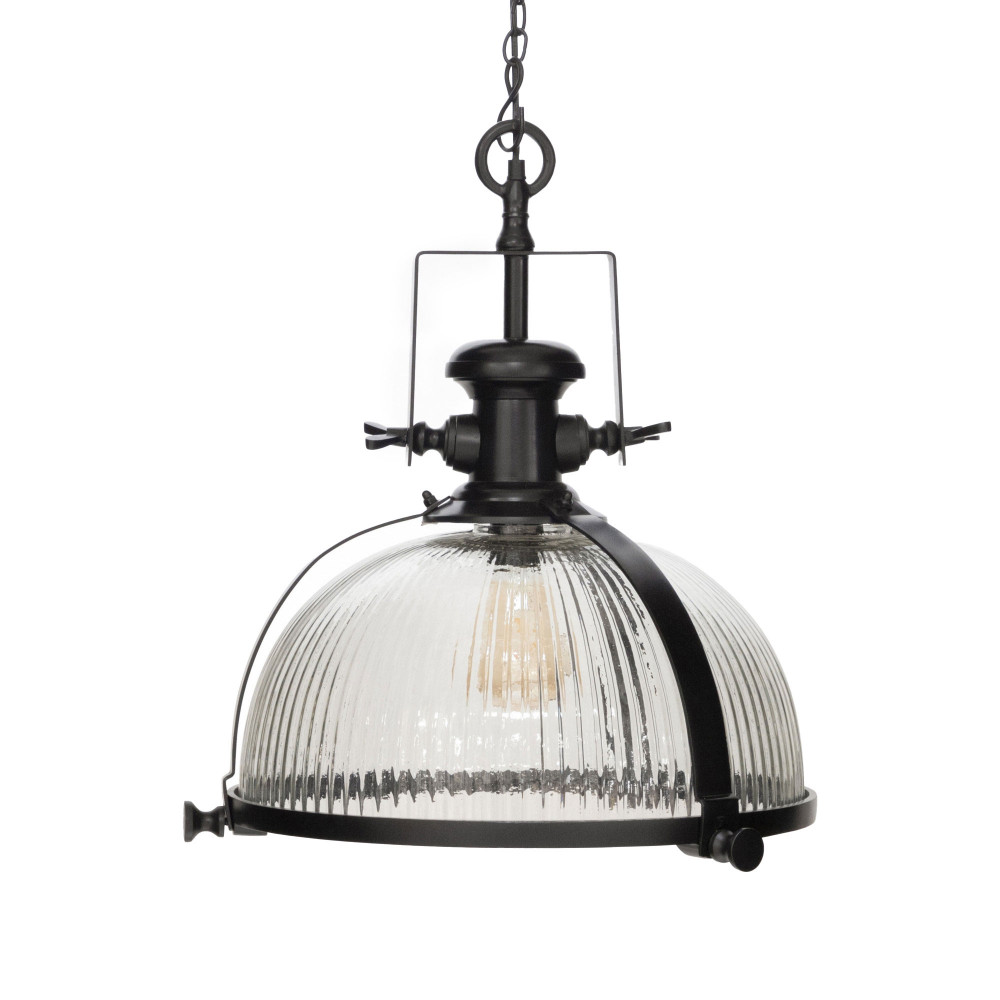 Montage Metal and Glass Pendant - Ebony