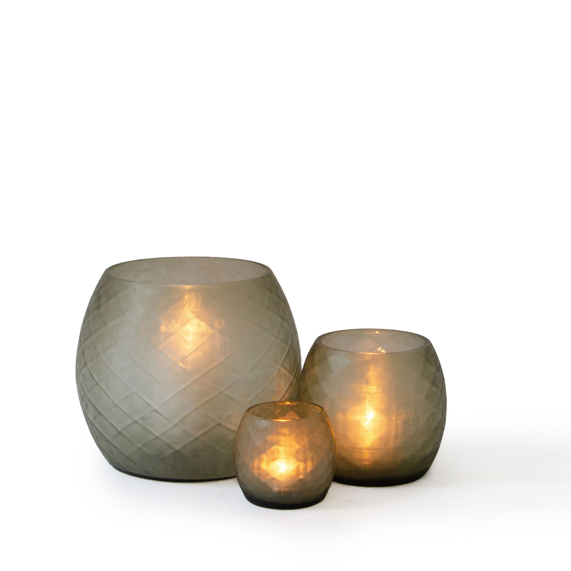 MOSAIC GLASS CANDLE HOLDER-BASIL