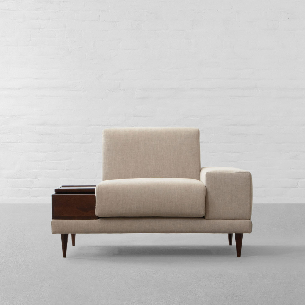 Munich Fabric Armchair-Left Arm Chute