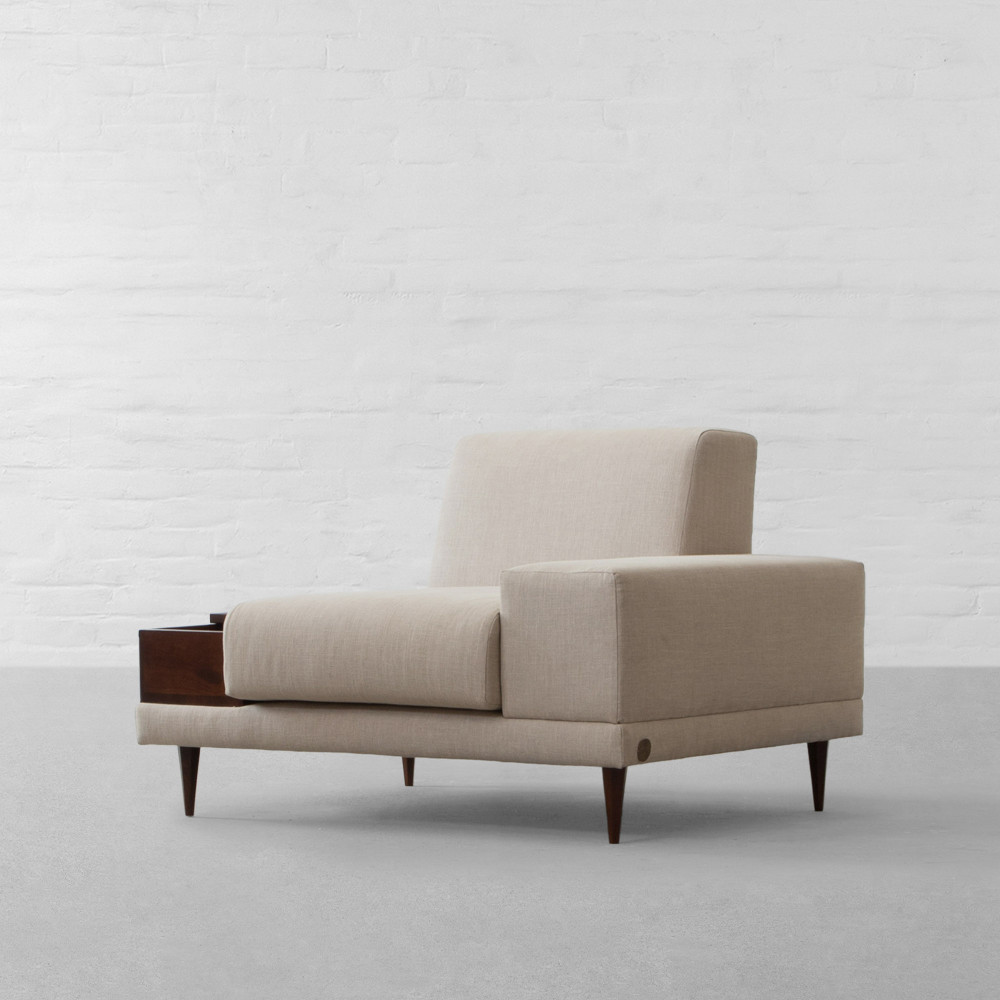Munich Fabric Armchair-Left Arm Chute