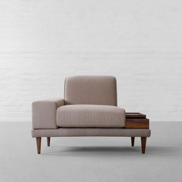 Munich Fabric Armchair-Right Side Chute