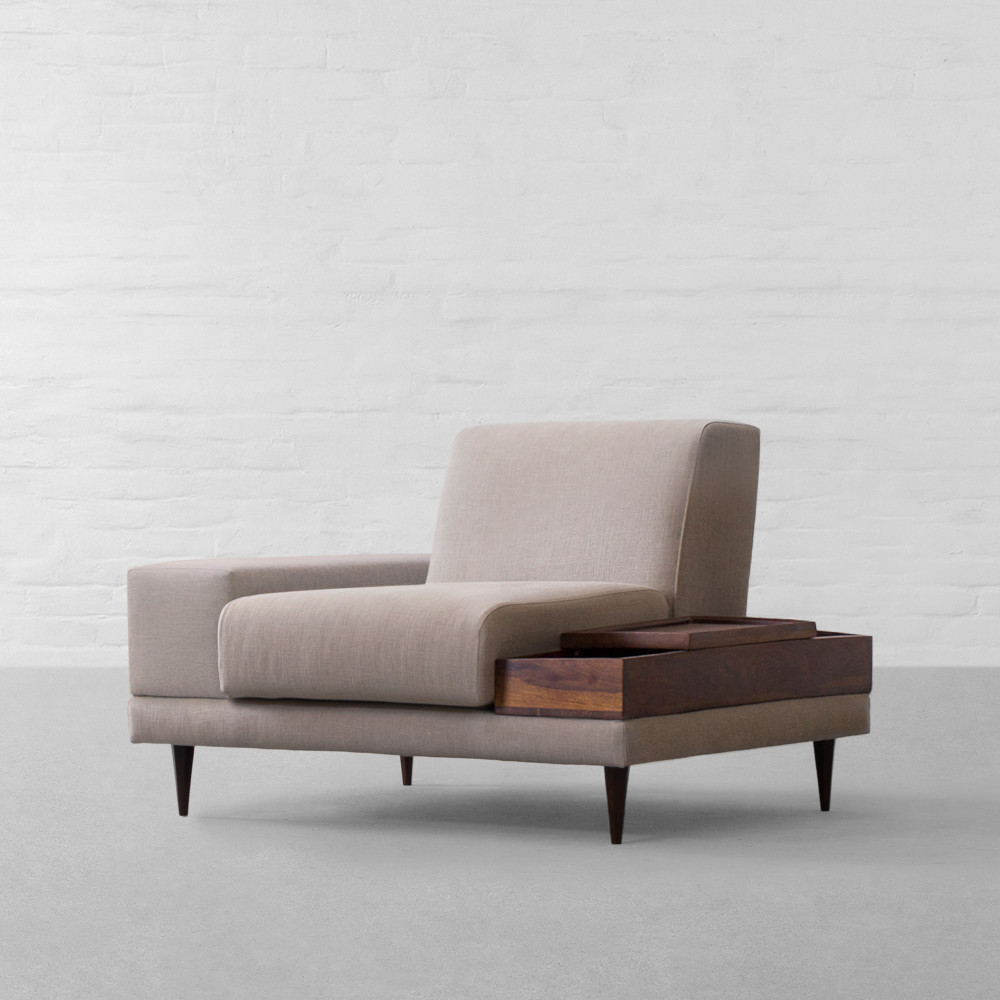 Munich Fabric Armchair-Right Side Chute