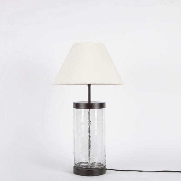 Mysore Metal and Glass Lamp - Ebony Finish (Large)