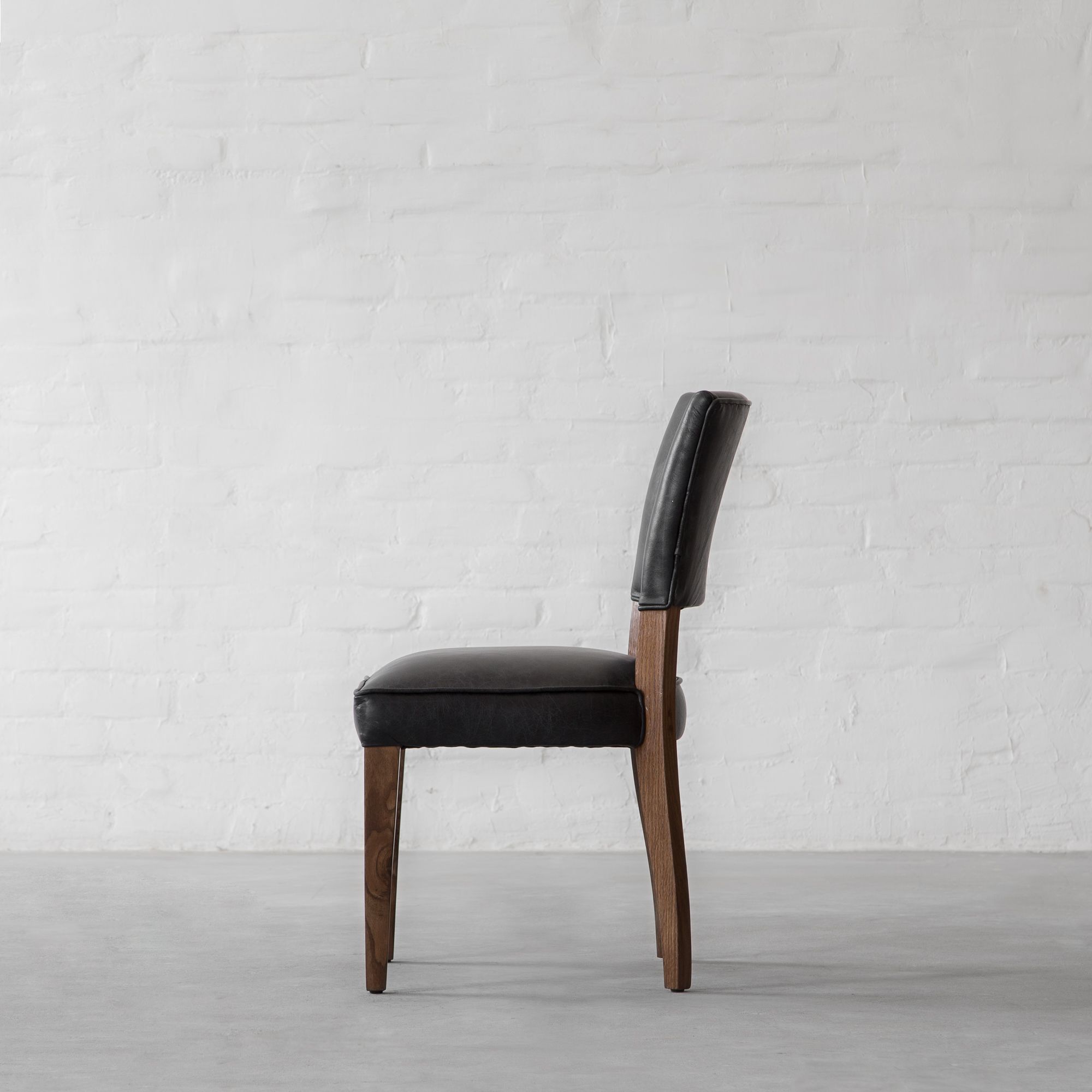 Prague Leather Dining Chair Armless