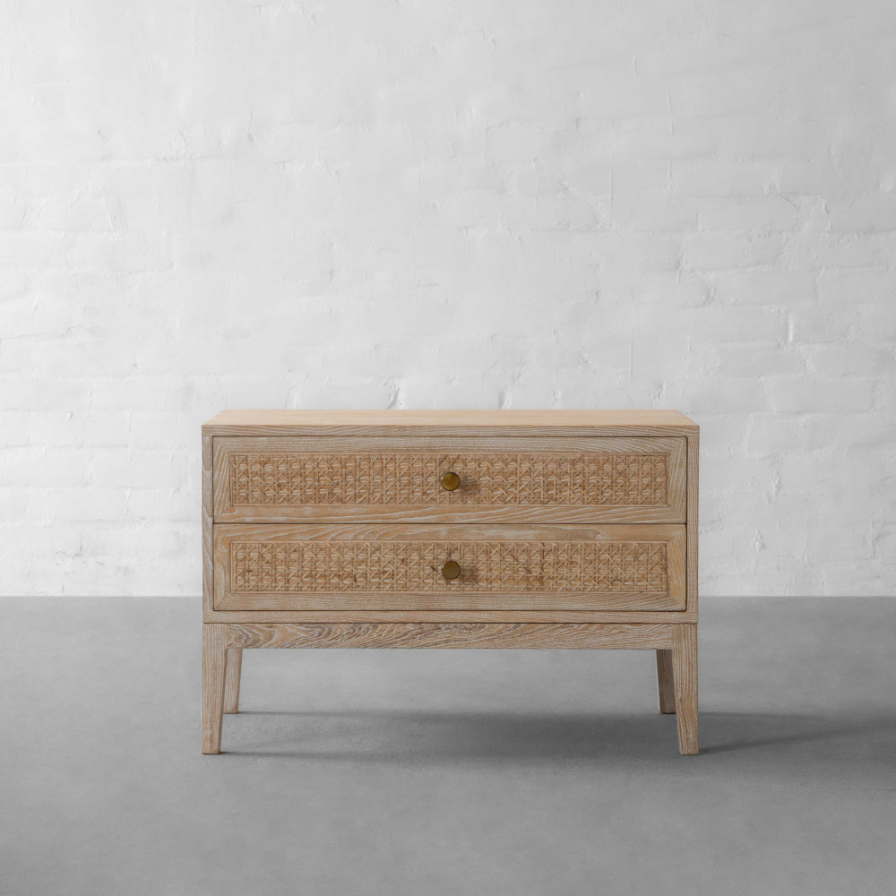 Province Rattan Bedside Table-Large