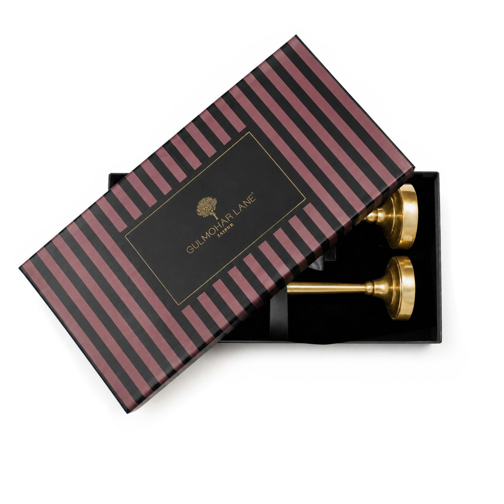 Venice Brass Candle Holder Gift Set
