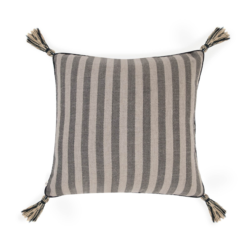 Oraang Handwoven Stripe Cushion Cover - Coal