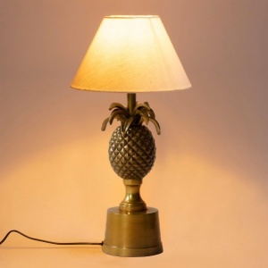 Pineapple Lamp Stand - Antique Brass