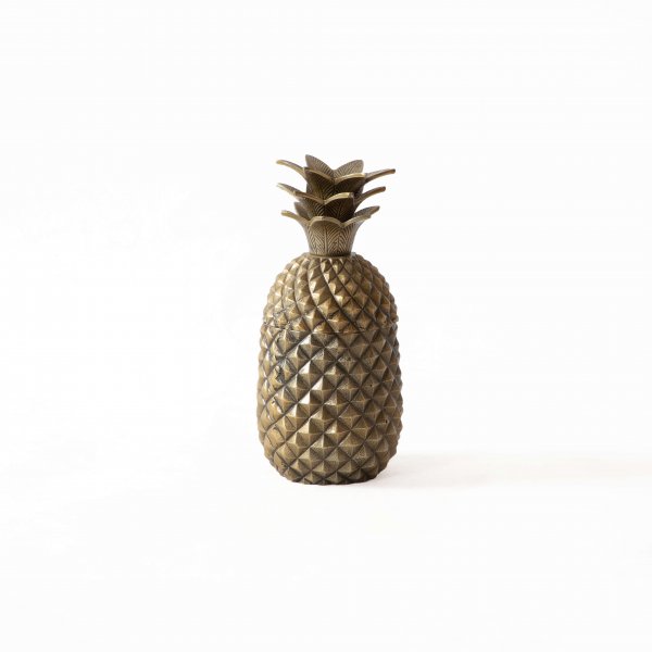 Retro Pineapple Metal Vase - Antique Brass