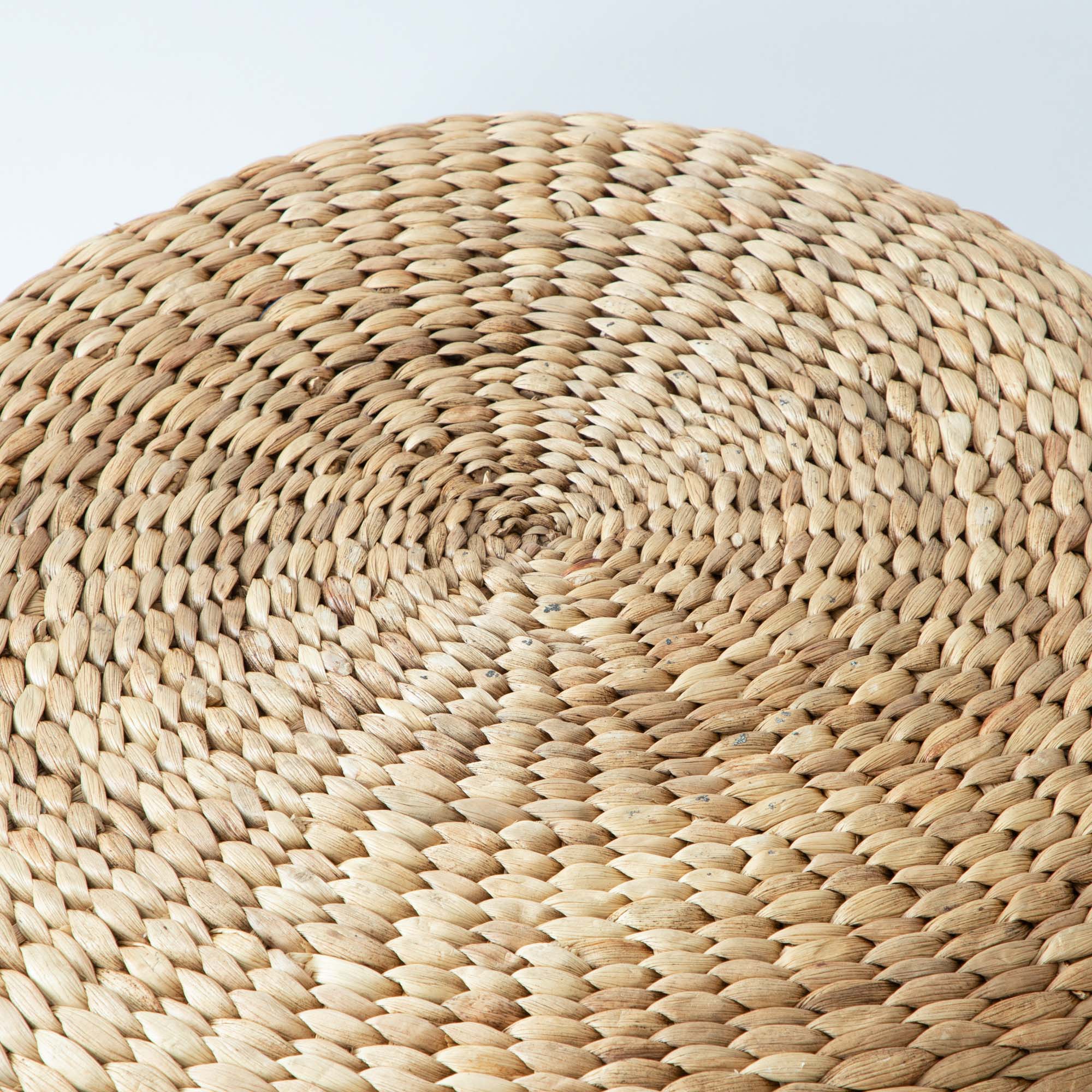 Handwoven Natural Seagrass Pouffe - Small