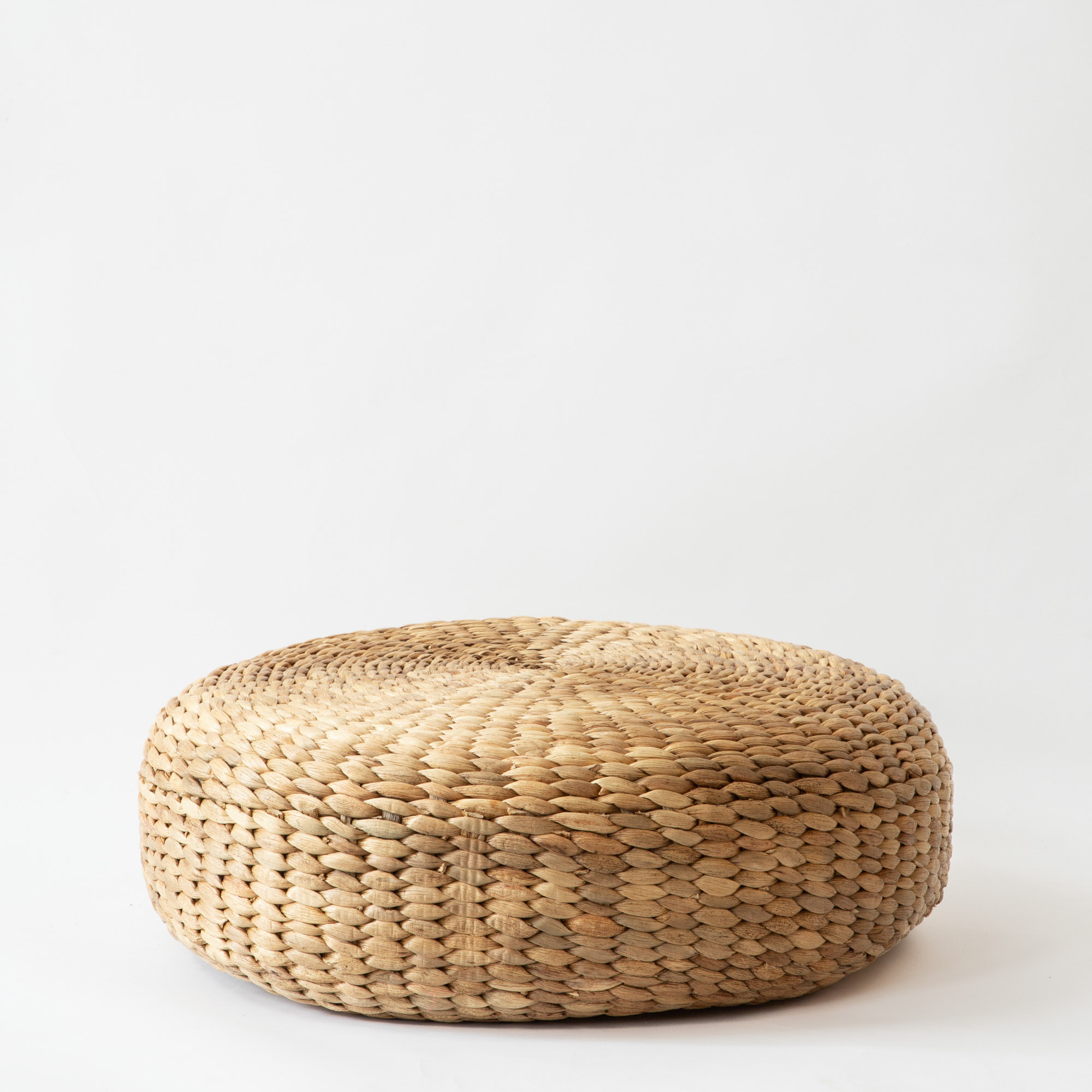 Handwoven Natural Seagrass Pouffe - Small