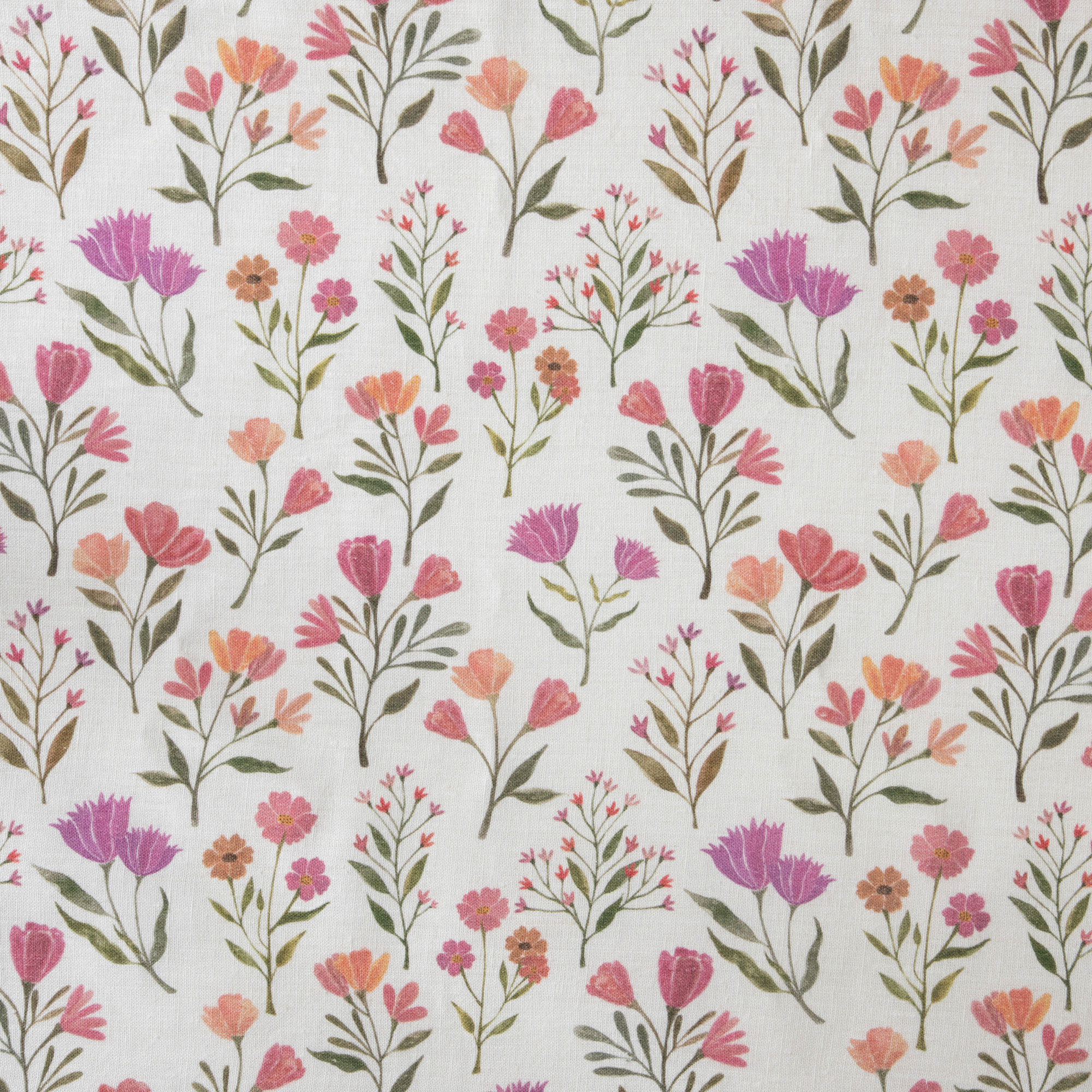 100% Linen Princess Margaret’s Flower Garden Fabric Swatch 15cm x 15 cm