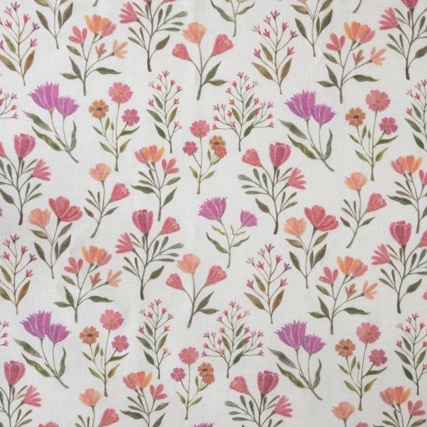 100% Linen Princess Margaret’s Flower Garden Fabric Swatch