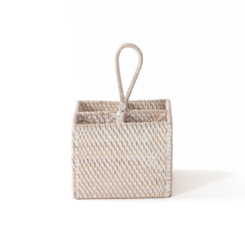 Timor Handwoven Caddy- Square - Beach Sand Finish
