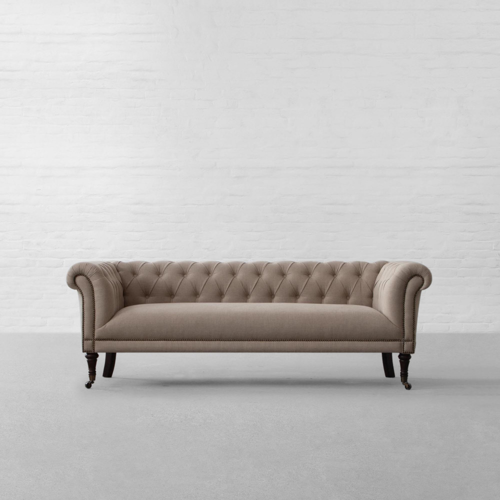 Regiment Chesterfield Tufted Fabric Sofa