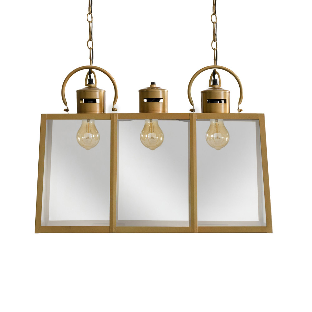 Rome Lantern Chandelier - Antique Brass