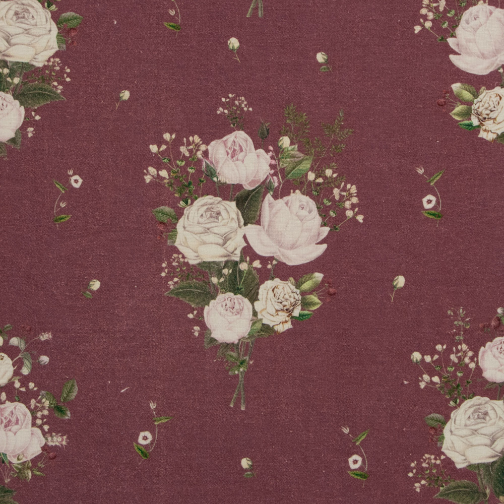 Roses at Queen&#039;s Mary Garden-Ruby Red (Fabric Swatch)