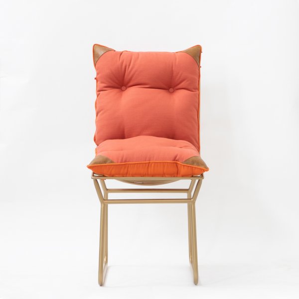 ROSSO METAL CHAIR WITH TIE-UP CUSHION