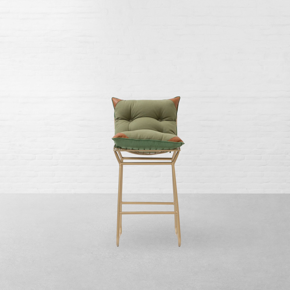 ROSSO METAL BAR CHAIR WITH TIE-UP CUSHION