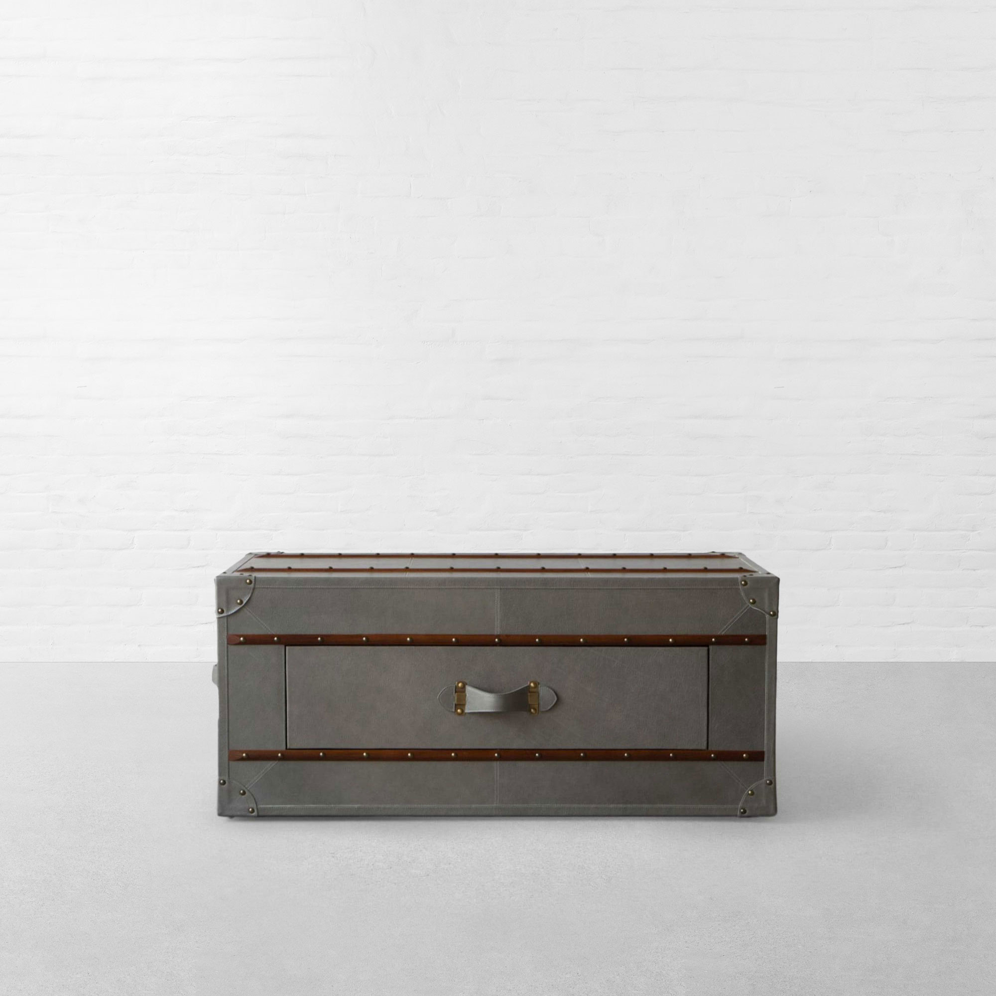 SAMODE LEATHER TRUNK COFFEE TABLE