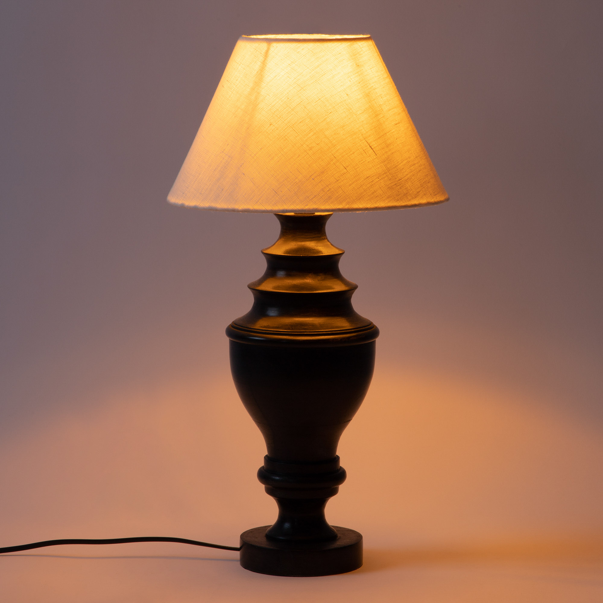 Sanchi Wooden Table Lamp (Black)