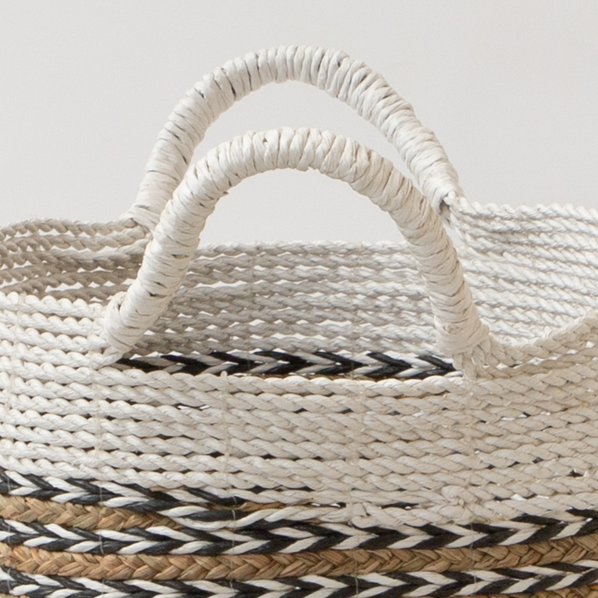 The Sayan House Handwoven Basket - Natural & Charcoal