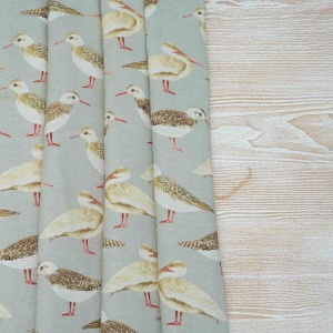 100% Linen Seagulls of Virgin Islands Sea Fabric