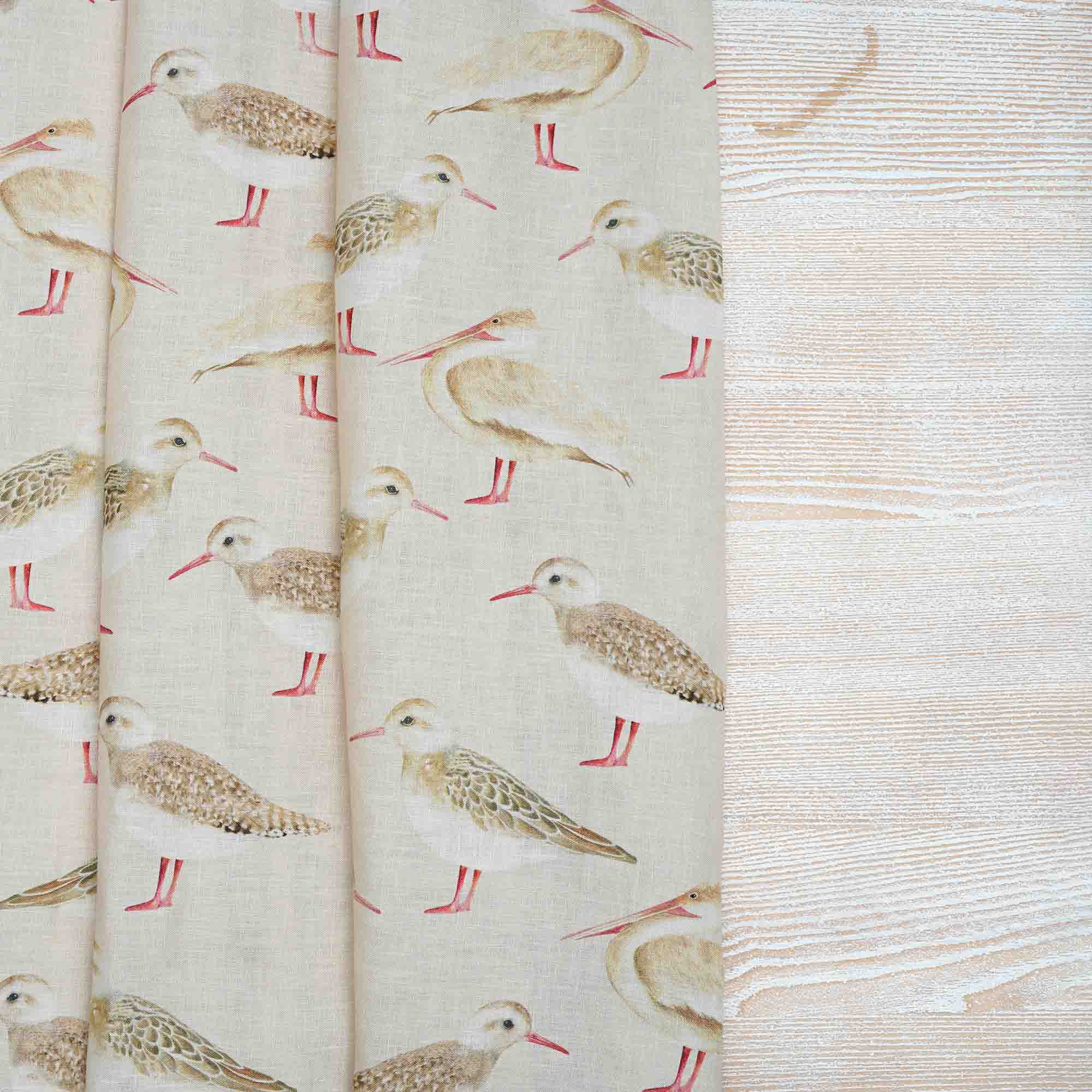 100% Linen Seagulls of Virgin Islands Shore Fabric