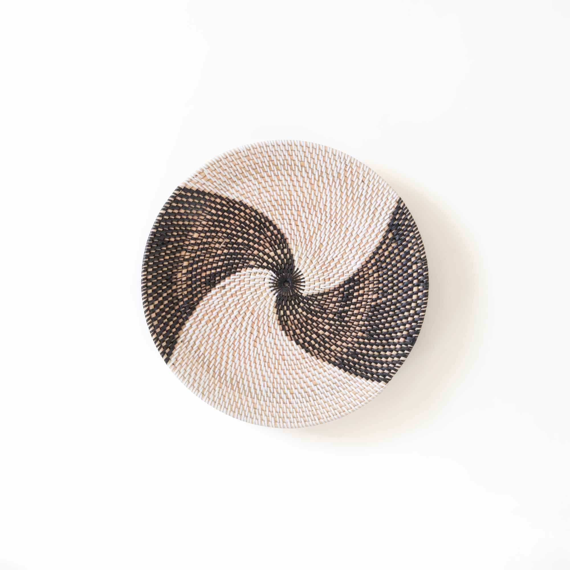 YIN YANG TWIN SWIRLS WALL ART-NATURAL & BLACK
